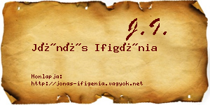 Jónás Ifigénia névjegykártya